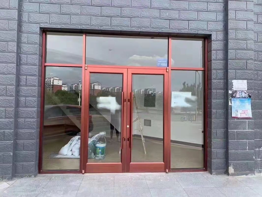 Gewerbliche Eingangstür Kfc Shop Aluminiumlegierung Metallprofil Glas Eingangstüren