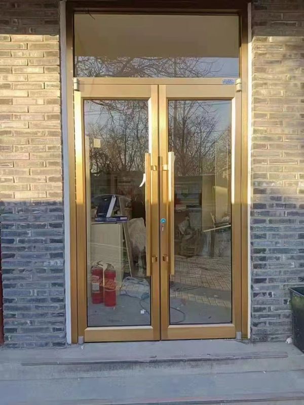 Moderne Innenarchitektur Balkon Shop Vorderseite Aluminium-Gitter Tür