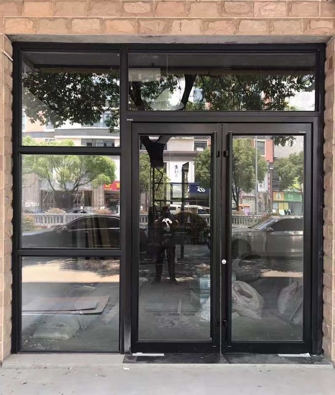 OEM UPVC Edelstahl Aluminium Doppelschwing Türen KFC Tür 1,2 mm Dicke